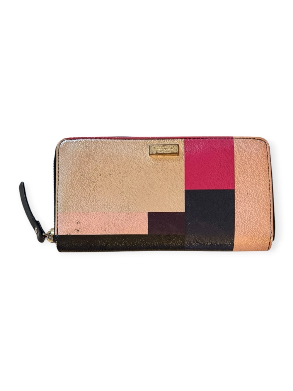 Kate Spade Color Blocked Zip Around Wallet